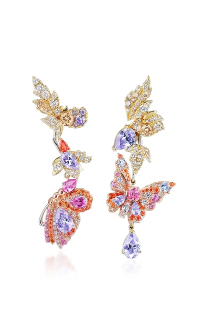 Anabela Chan Women's Butterfly Garden Convertible 18k Gold Multi-stone Earrings In Not Applicable