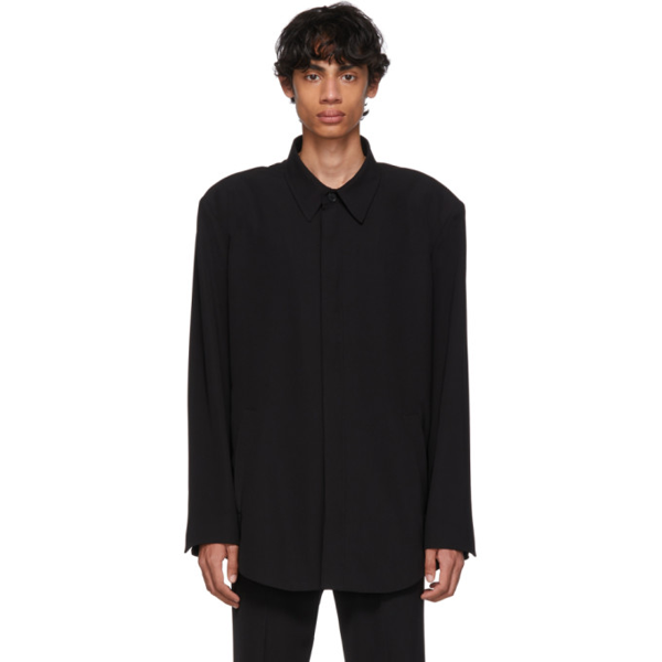 Balenciaga Oversized Shirt Jacket Black In 1000black | ModeSens