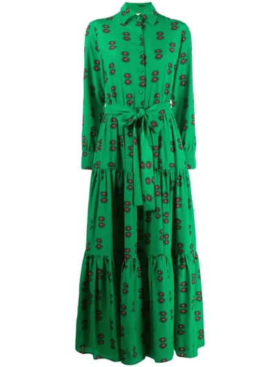 La Doublej Bellini Printed Maxi Dress In Green