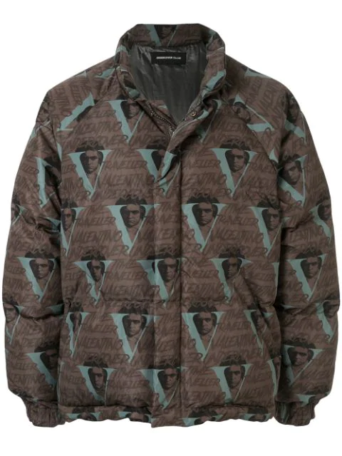 Undercover Valentino Edition Brown Down Jacket In Green | ModeSens