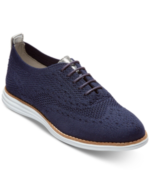 cole haan original grand stitchlite indigo blue wingtip oxfords