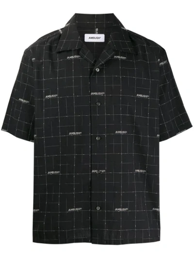 Ambush Short Sleeved Wool Shirt In Black