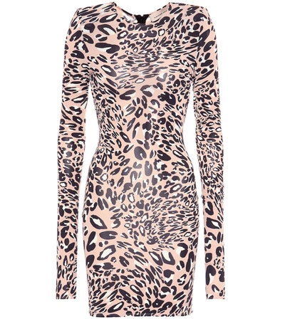 Alexandre Vauthier Fitted Leopard Print Dress In Pink