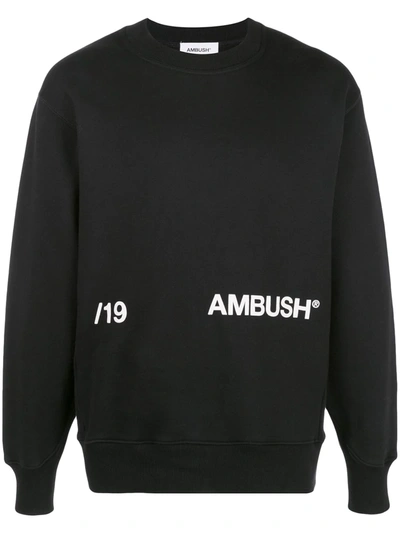 Ambush Ssense Exclusive Black Logo Crewneck Sweatshirt