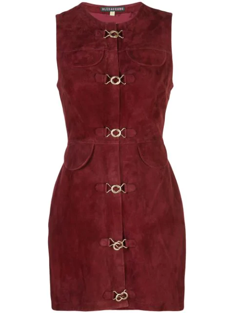 burgundy suede dress