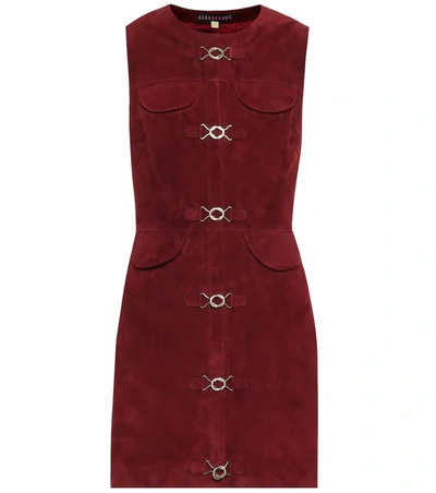 Alexa Chung Red Women's Burgundy Suede Mini Dress