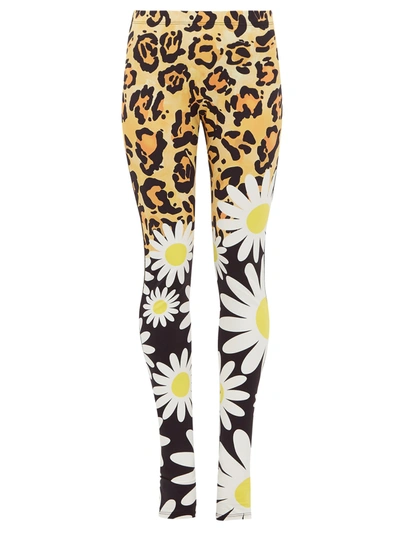 Moncler Genius Multicolor Women's 0 Moncler Richard Quinn Daisy And Leopard Fitted Leggings In Black