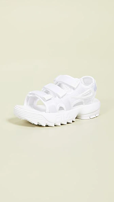 Fila Women's Disruptor Platform Sandals In White/white/white