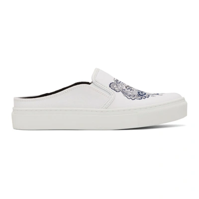 Kenzo Women's Embroidered Slip-on Platform Sneakers In White