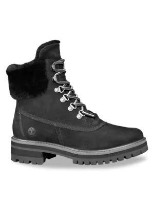 courmayeur valley shearling boot for women in black