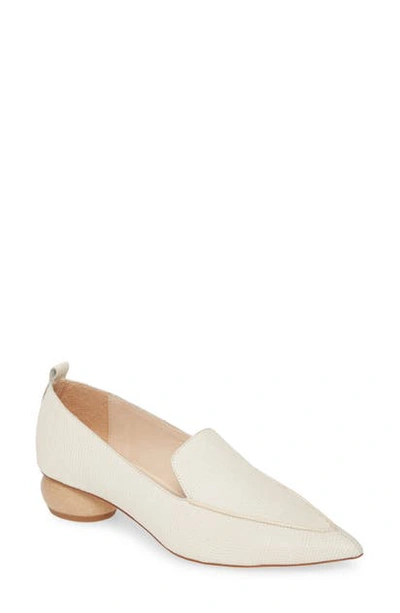 Jeffrey Campbell Women's Embossed Pointed Apron-toe Loafers In Ivory Lizard