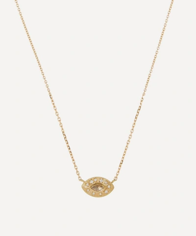 Brooke Gregson Gold Engraved Talisman Diamond Necklace