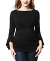 Kimi & Kai Andrea Maternity Ruched Top In Black
