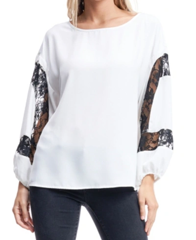 Fever Blouse With Lace In Ivory