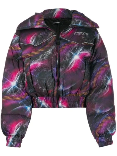 Misbhv Galaxy-print Down Jacket In Multicolor