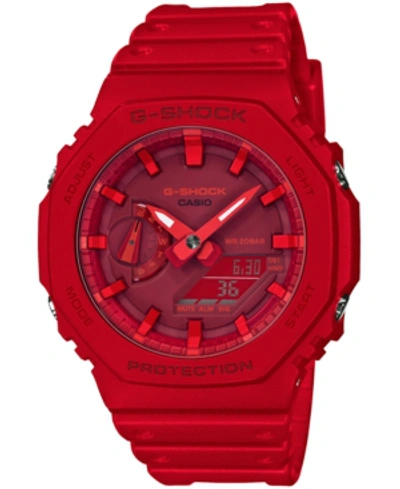 G-shock Men's Analog-digital Red Resin Strap 45.4mm Ga2100-4a