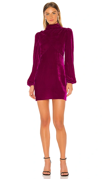 Divine Héritage Mock Neck Mini Dress In Fuchsia