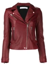 Iro Metallic Cracked-leather Biker Jacket In Red