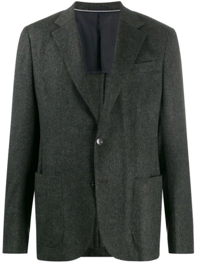 Z Zegna Micro-check Blazer Jacket In Neutrals