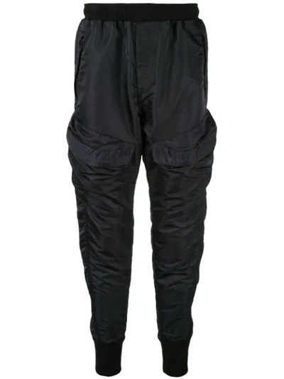 Julius Tapered-leg Track Pants In Black