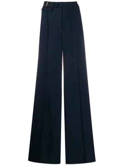 Elisabetta Franchi Belted Wide Leg Trousers In Blue