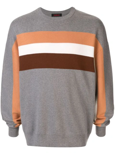 Caban Striped Relaxed-fit Jumper In Grey