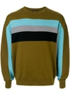 Caban Striped Relaxed-fit Jumper In Green
