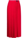 Be Blumarine High Waisted Pleated Skirt In Red