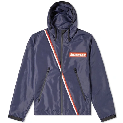 Moncler Trackehner Hooded Windbreaker In Blue