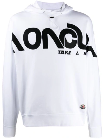 Moncler Cotton Hoodie Sweatshirt In White