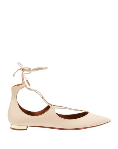 Aquazzura Ballet Flats In Light Pink Modesens