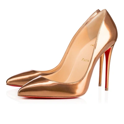 Christian Louboutin Pigalle Follies 100 Cappuccino Metal Patent Leather - Women Shoes -