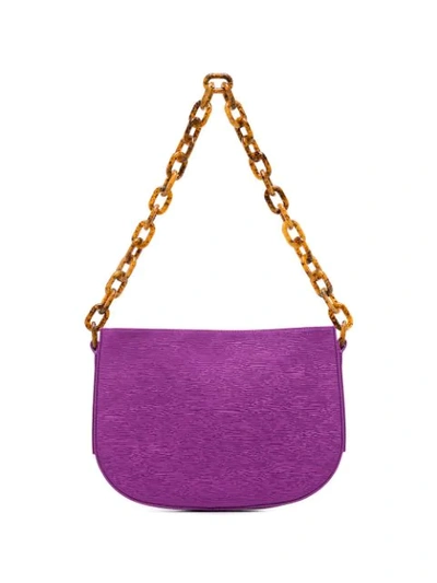 By Far Pelle Chain Shoulder Bag In Purple