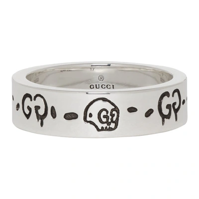Gucci Ghost 4mm Sterling Silver Ring