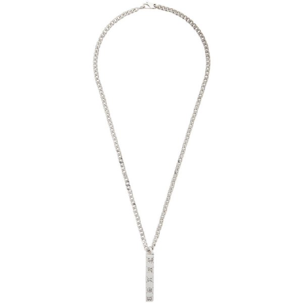 gucci ghost silver long drop pendant necklace