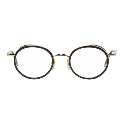 Thom Browne Gold & Black Tb-911 Glasses In Blkwhtgld