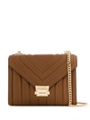 Michael Michael Kors Embroidered Shoulder Bag In Brown