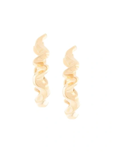 Niomo Bara Zigzag-shaped Hoop Earrings In Gold