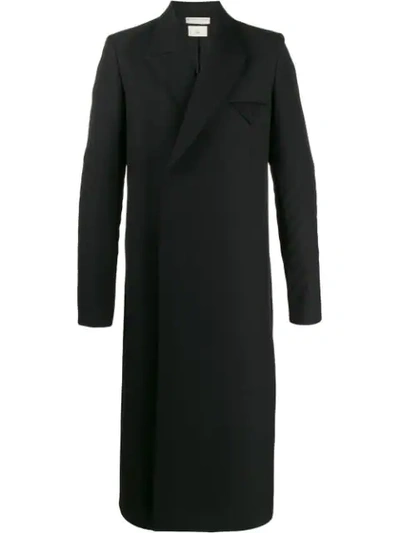 Bottega Veneta Ribbed-sleeves Tailored Coat In Black