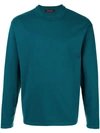 Caban Round Neck Knit Jumper In Green