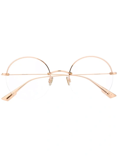 Dior Round Wire Glasses In Gold