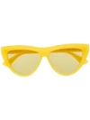 Bottega Veneta Bv1018s Cat-eye Frame Sunglasses In Yellow
