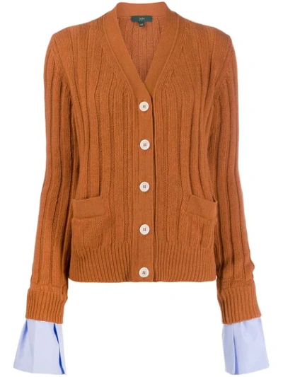 Rebecca Minkoff Ribbed Cardigan In Orange