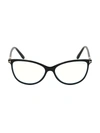 Tom Ford 54mm Blue Block Cat Eye Eyeglasses In Black