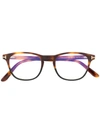 Tom Ford Square Shaped Glasses In Brown