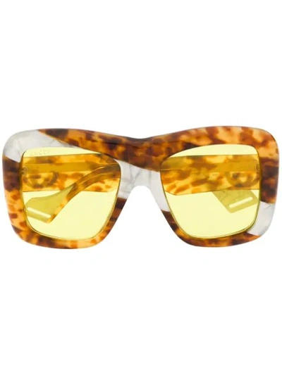 Gucci Oversized Square Sunglasses In Brown
