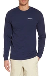 Patagonia Line Logo Long Sleeve Responsibili-tee T-shirt In Classic Navy