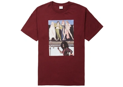 Pre-owned Supreme  American Picture Tee Burgundy