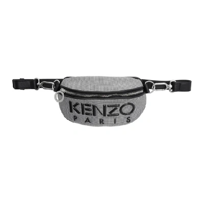 Kenzo Silver And Black Kombo Belt Bag In Ag - Silver