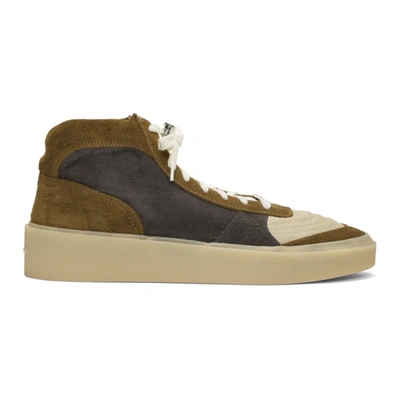 Fear Of God Ssense Exclusive Green And Grey Strapless Skate Sneakers In Olive